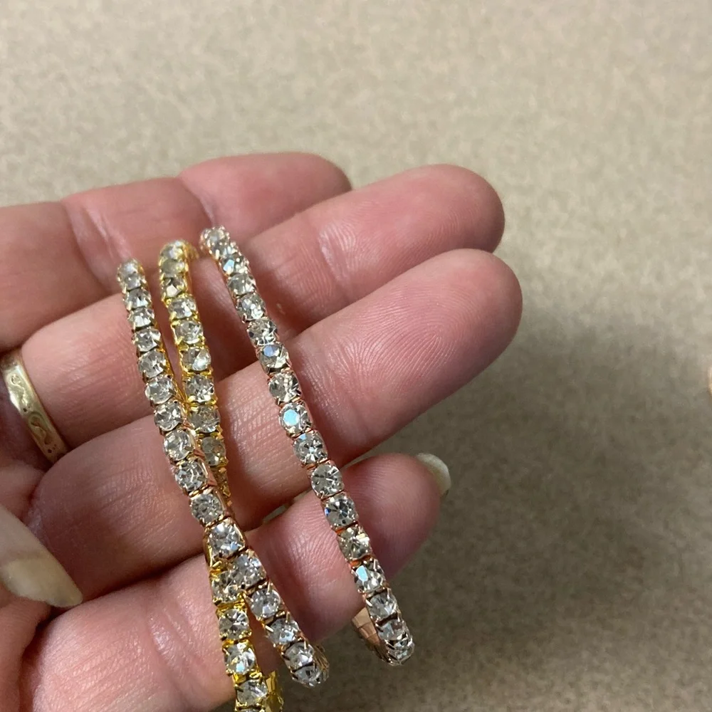 4/$20 bundle and save Gold and Rose Gold tone Crystal Bracelet & Ring Set